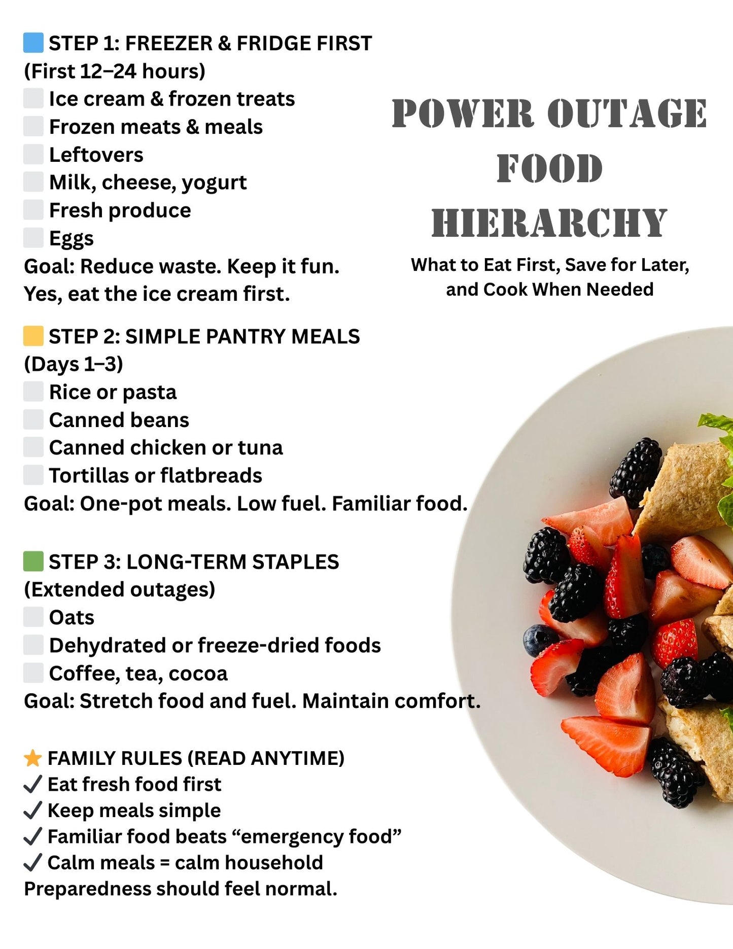 Power Outage Cookbook